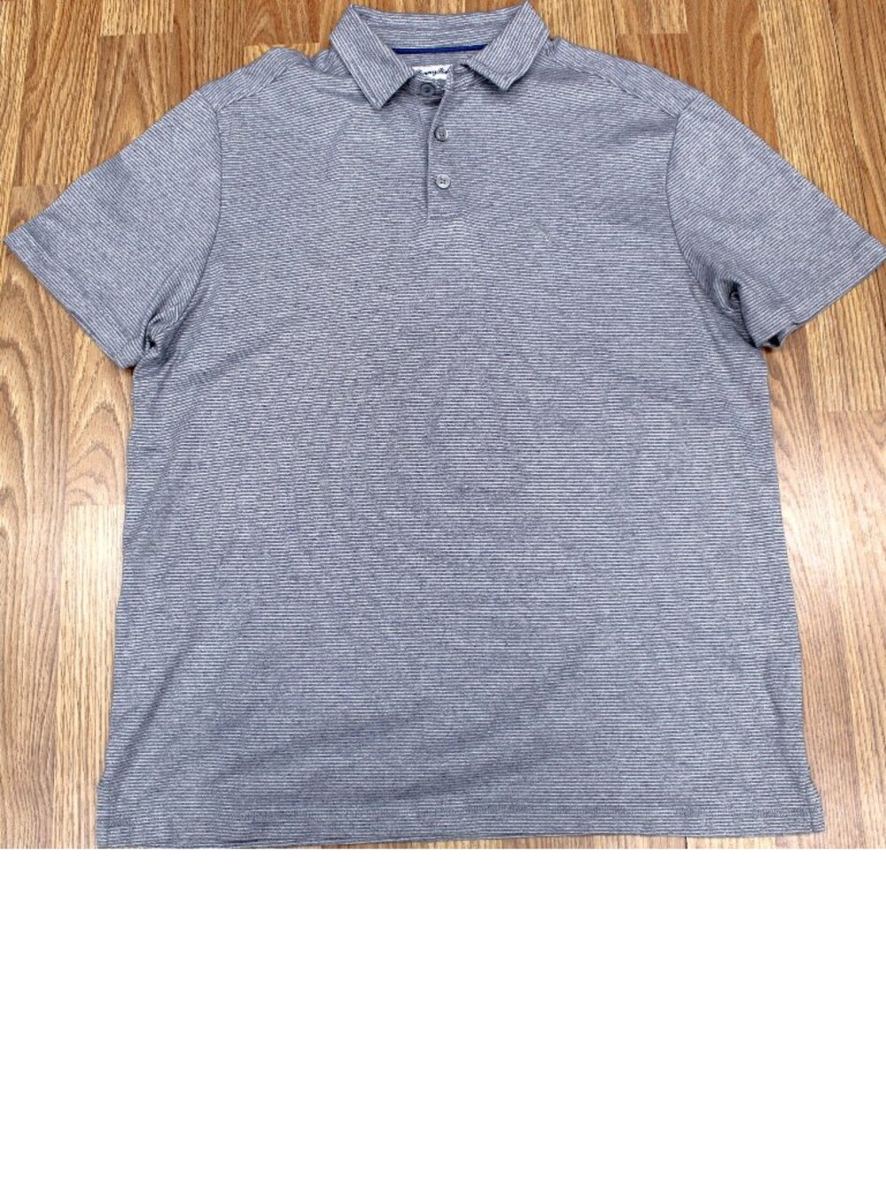 TOMMY BAHAMA POLO SHIRT 100% COTTON GRAY STRIPE Sz SMALL, S